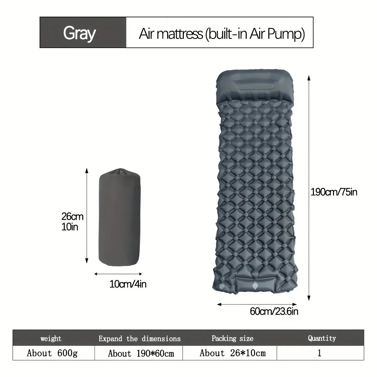 Inflatable camping mattress
