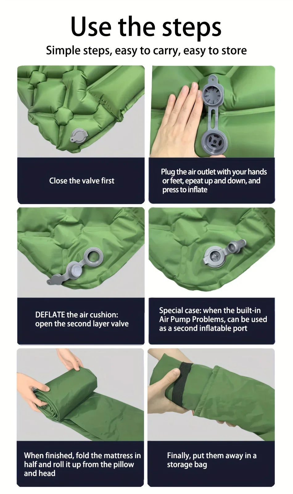 Inflatable camping mattress