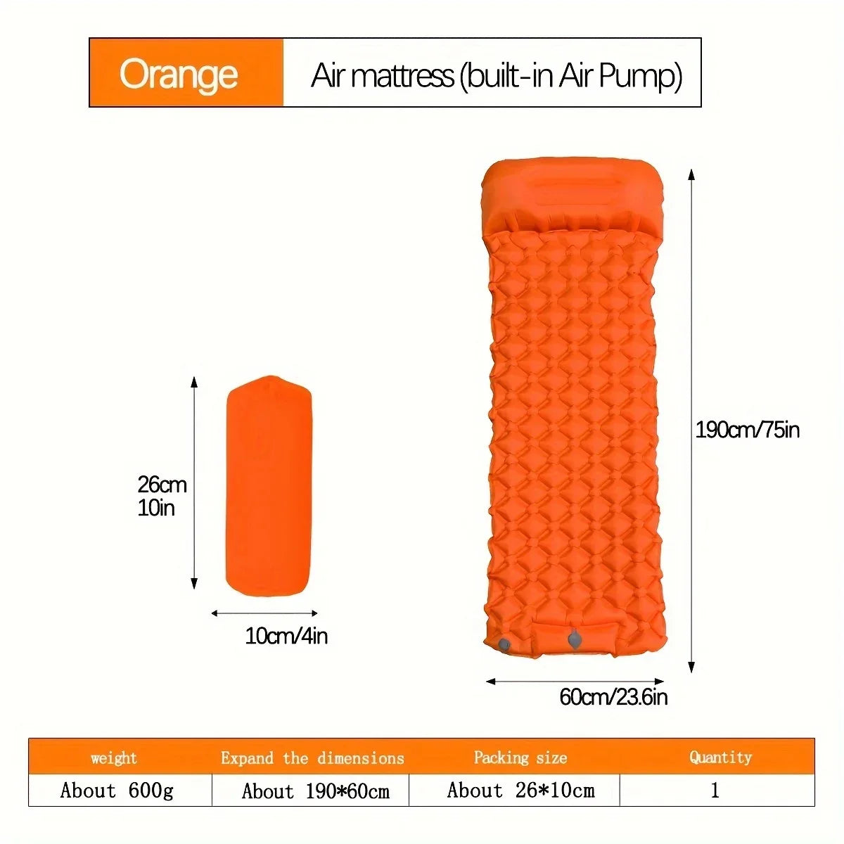 Inflatable camping mattress